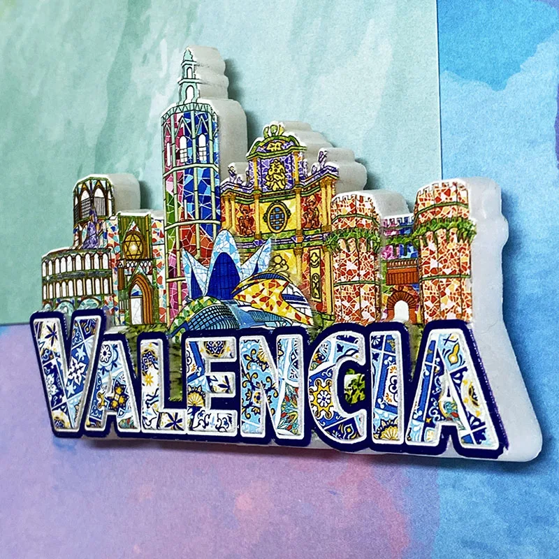 Valencia 3D refrigerator magnets Travel souvenirs Refrigerator magnets decoration supplies Collection Arts and crafts gifts