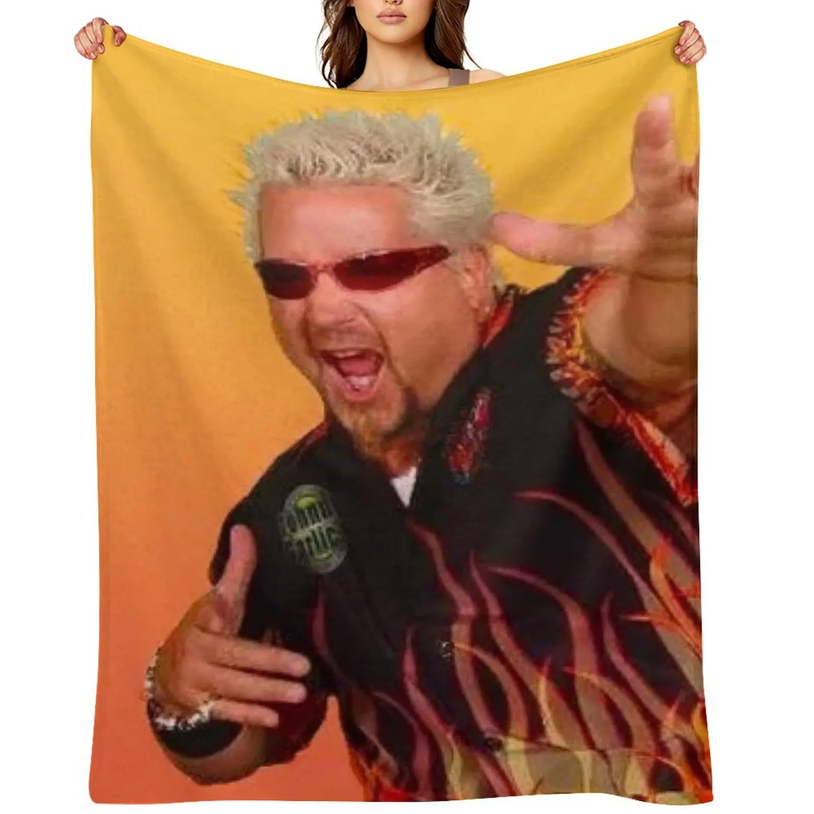 

guy fieri Throw Blanket blankets and throws Vintage Flannel Fabric christmas gifts Blankets