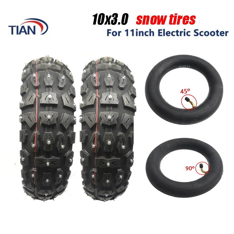 10x3.0 Snow Tire 10 Inch 255x80 80/65-6 Off Road Studded Snow Tires For Electric Scooter Zero 10x Dualtron Kugoo MSnow Tire