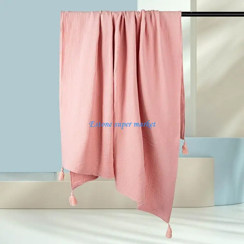 090B 120x150 سنتيمتر الطفل تلقي بطانية كيس النوم القطن الناعم 4 طبقات الشاش القطن الشاش قماش للف الرضع بلون كيس النوم #2