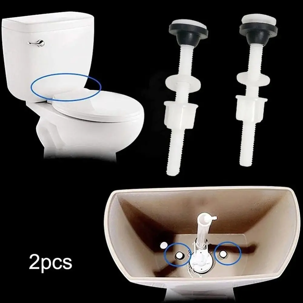 2pcs Rust Proof Toilet Tank Screws Corrosion Resistant Universal Fit Toilet Repair Kit Leak Proof Toilet Tank Fixing Screws