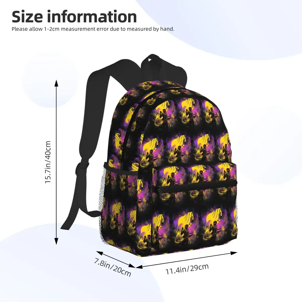 Happy Fairy Tail Student Backpack School Bag Hiking Travel Daypack for Men Women Fashion Bookbag Shoulder Bags