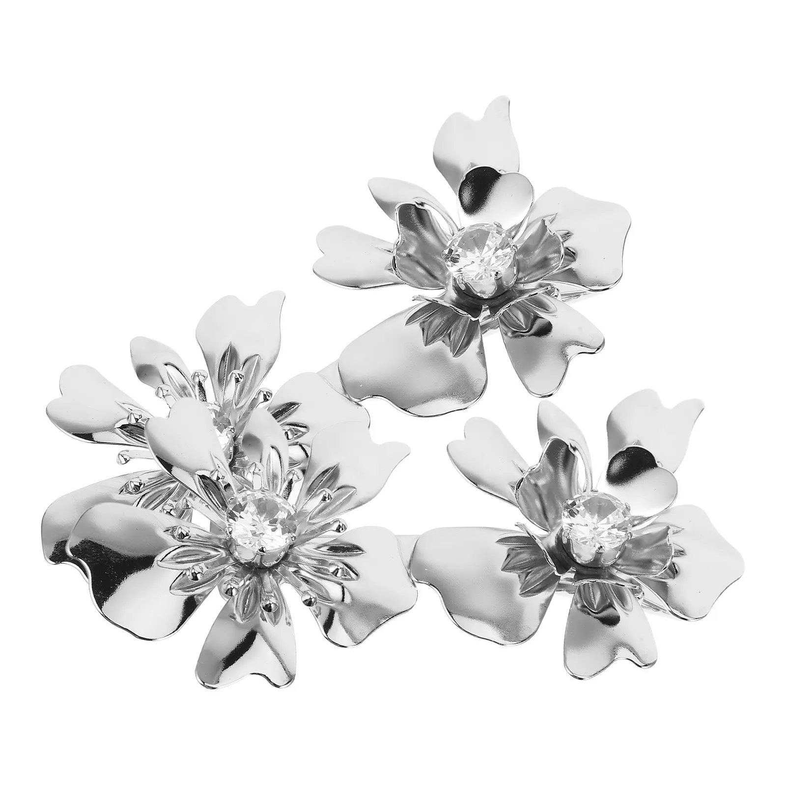 

2 шт. 3D-заколки для волос в виде цветов для женщин, металлические заколки с цветочным узором, винтажные декоративные зажимы для волос, модные украшения в виде цветов