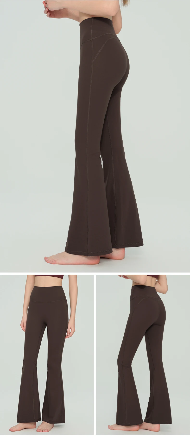 Neue Damen-Superweiche Schlaghose mit hoher Taille, elastisch, hüftformend, schlankmachend, atmungsaktiv, für Laufen, Fitness, Outdoor und Freizeit. – Detail 9