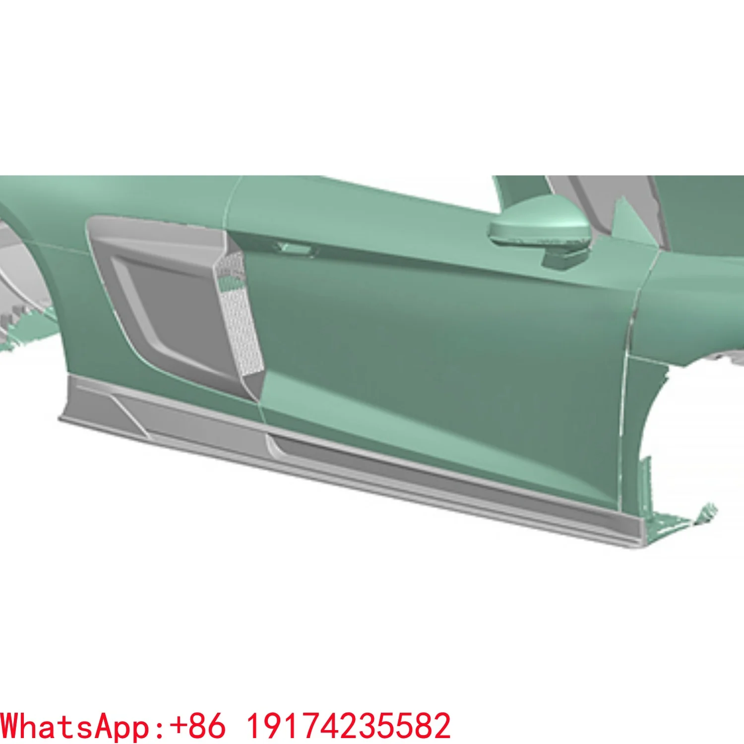 تنورة جانبية عالية الجودة 2019-2023 للسيارات الخارجية من ألياف الكربون الجافة مناسبة للتنورة الجانبية الموسعة A-u-d-i R8 #1
