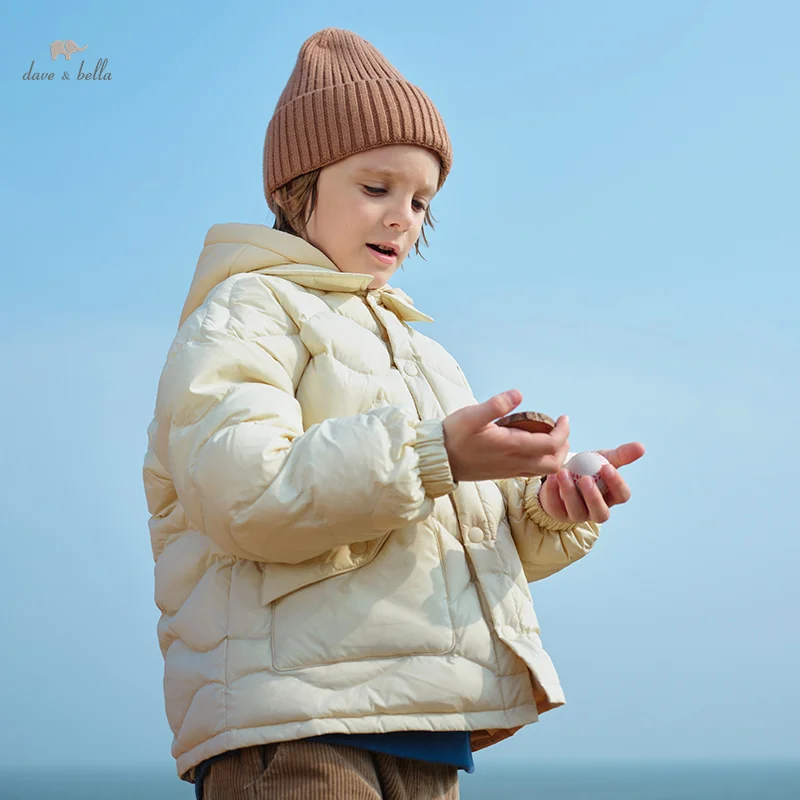 

Dave Bella Children Boys Down Jacket 2023 Winter New Fashion Casual Hooded Coat Padding Outerwear Cool Tops Clothing DK4236994