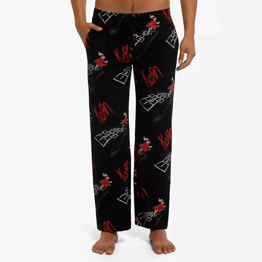 سروال نوم Korn Follow The Leader مطبوع بالكامل للأطفال البالغين، ملابس عائلية متطابقة، سروال صيفي سريع الجفاف وخفيف الوزن وواسع الساق #1