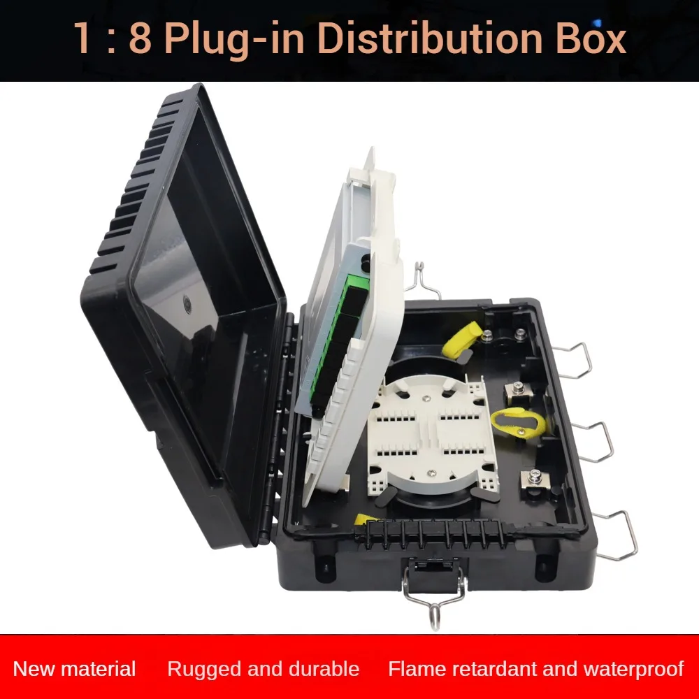 

High quality 8 core optical cable distribution box, optical fiber splitter box, 8 terminal box FTTX fiber optic splitter
