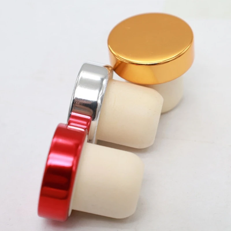 1pcs Champagne Rubber Bottle Cover Wine Stopper Kitchen Bar Supplies T-shaped Bottle Sealing Plug Bar Tool Beer Cork