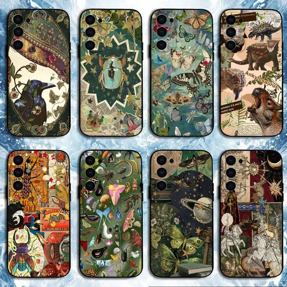 

insects and birds Phone Case For Samsung S25,S24,S23,S22,S21,S20,Plus,Fe,Lite,Others Black Cover