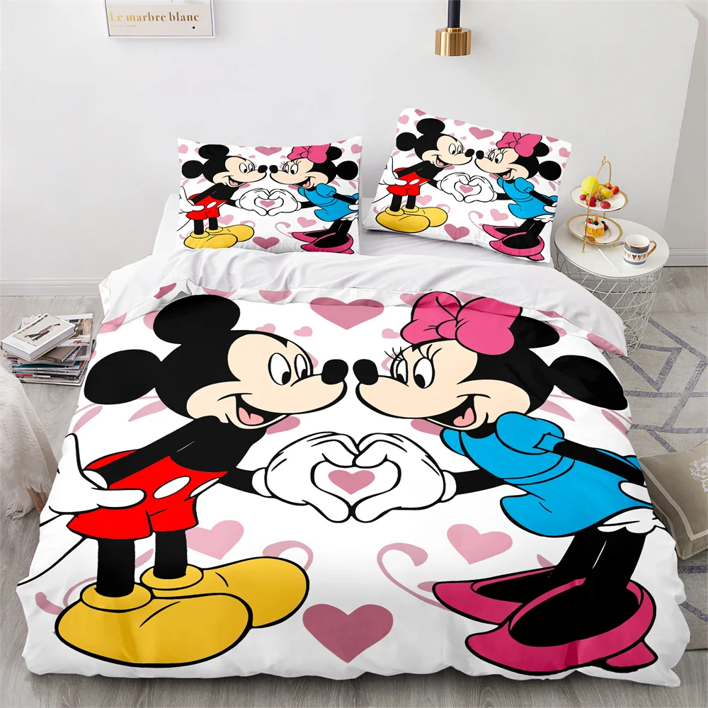 Disney Mickey Mouse Bedding Set Queen King Size Bed Set Children Boy Girl Duvet Cover Pillow Case Comforter Bedding Sets