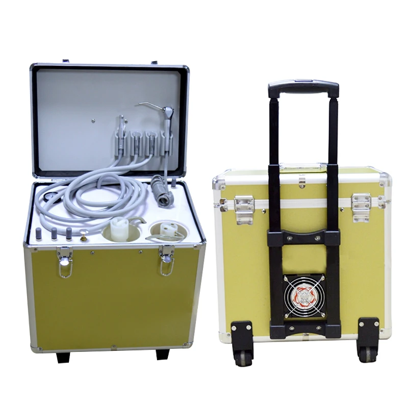 Mobile Dental Turbine Unit with Air Compressor Suction System and Triplex Syringe 4Hole