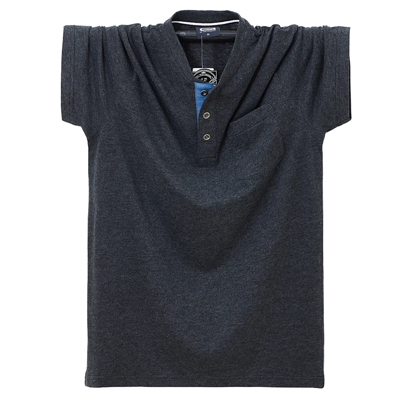 New Summer Pure Cotton Solid T Shirt Men Causal O-neck T-shirt Male High Quality Oversized Mens Streetwear Pocket Top Tees 6XL