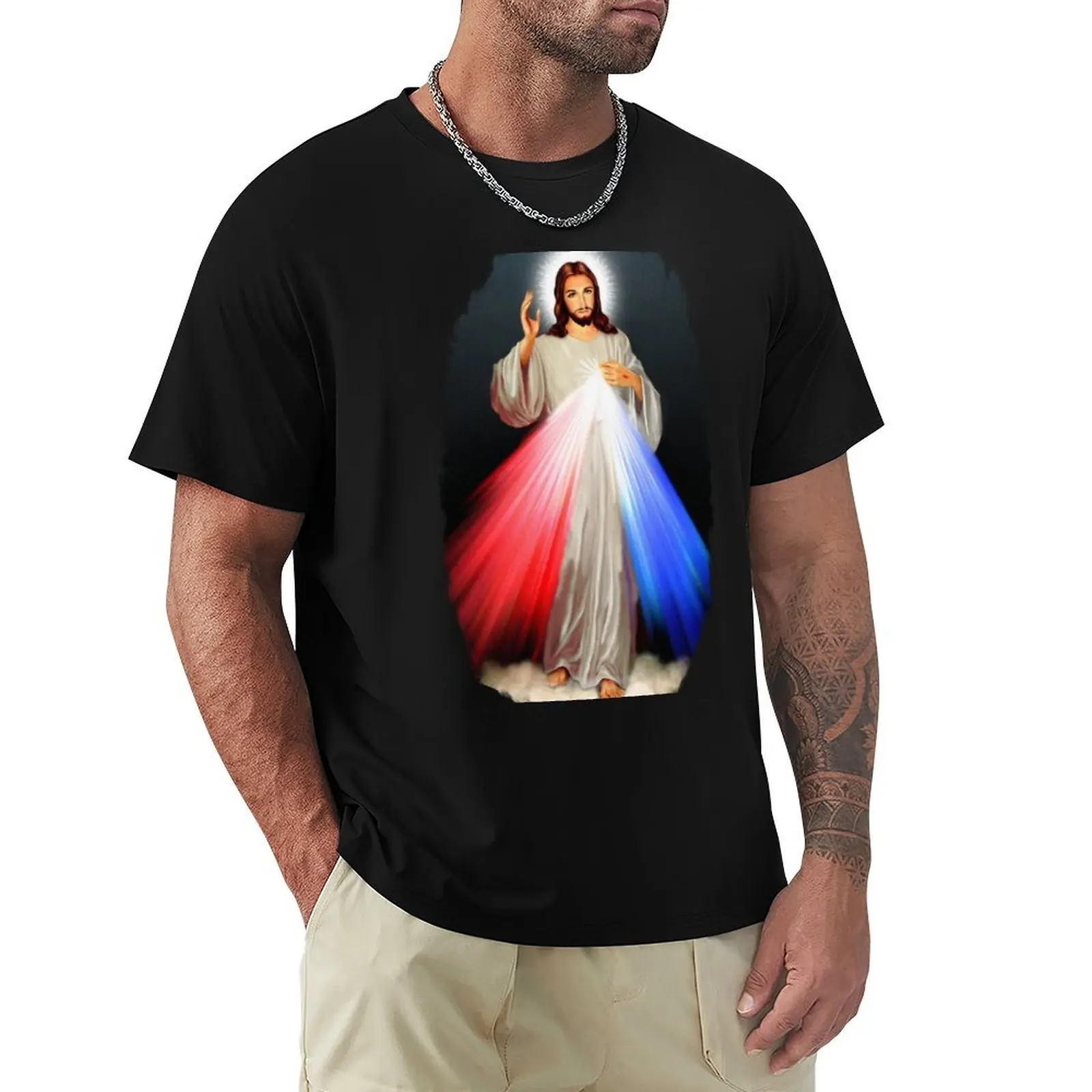 

Divine Mercy T-Shirt Basic Breathable Solid Color T-Shirt