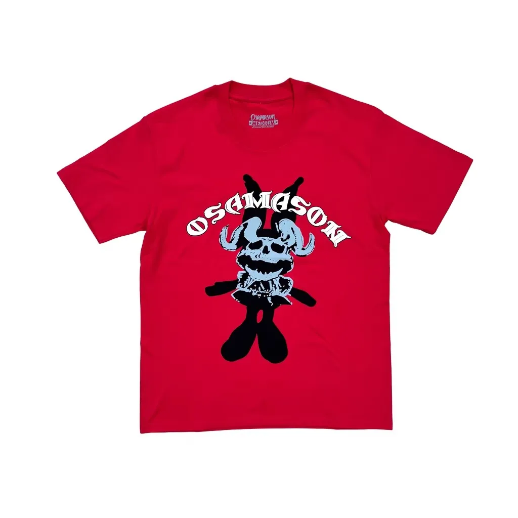 New Men Red Tour merch OSAMASON Black Texas Skull T Shirts T-Shirt Hip Hop Skateboard Street Cotton T-Shirts Tee Top Opium E158