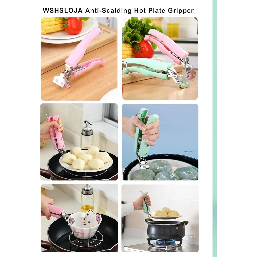 New 2pcs Kitchen Oven Accessories Tools,  Kitchen Anti Scald Plate, Bowl, Plate, Stainless Steel Clip, Anti Heat Clip, Elevator