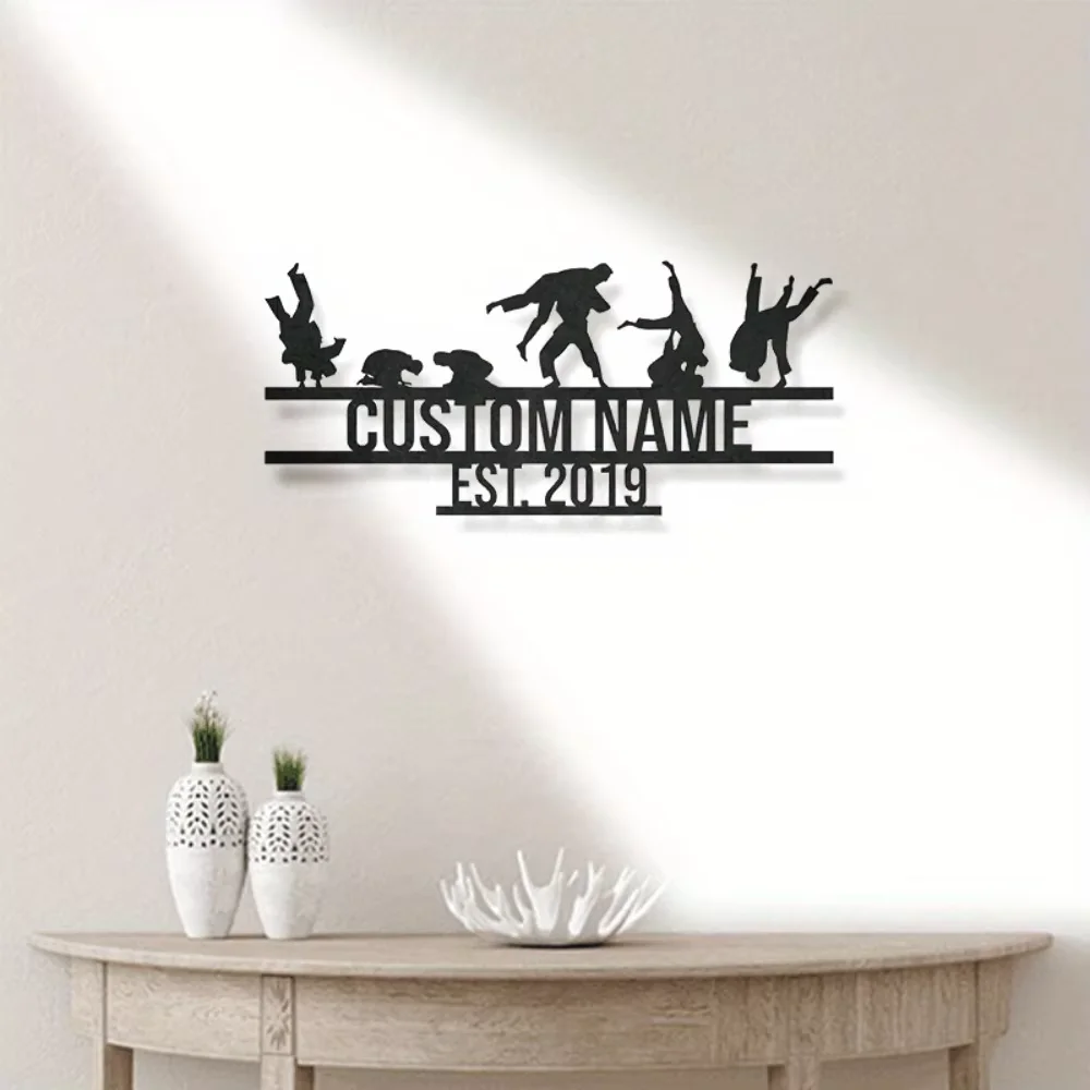

Custom Brazilian Jiu - Jitsu Metal Wall Art Creating Martial Arts Ambiance,Handmade,for Dojo Exclusive Gift Wall Sculpture