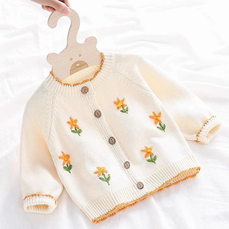 Baby Pullover Stricken Infant Junge Mädchen Strickjacke Mode Nette Stickerei Neugeborene Mädchen Kleidung Langarm Herbst Strickjacke Oberbekleidung