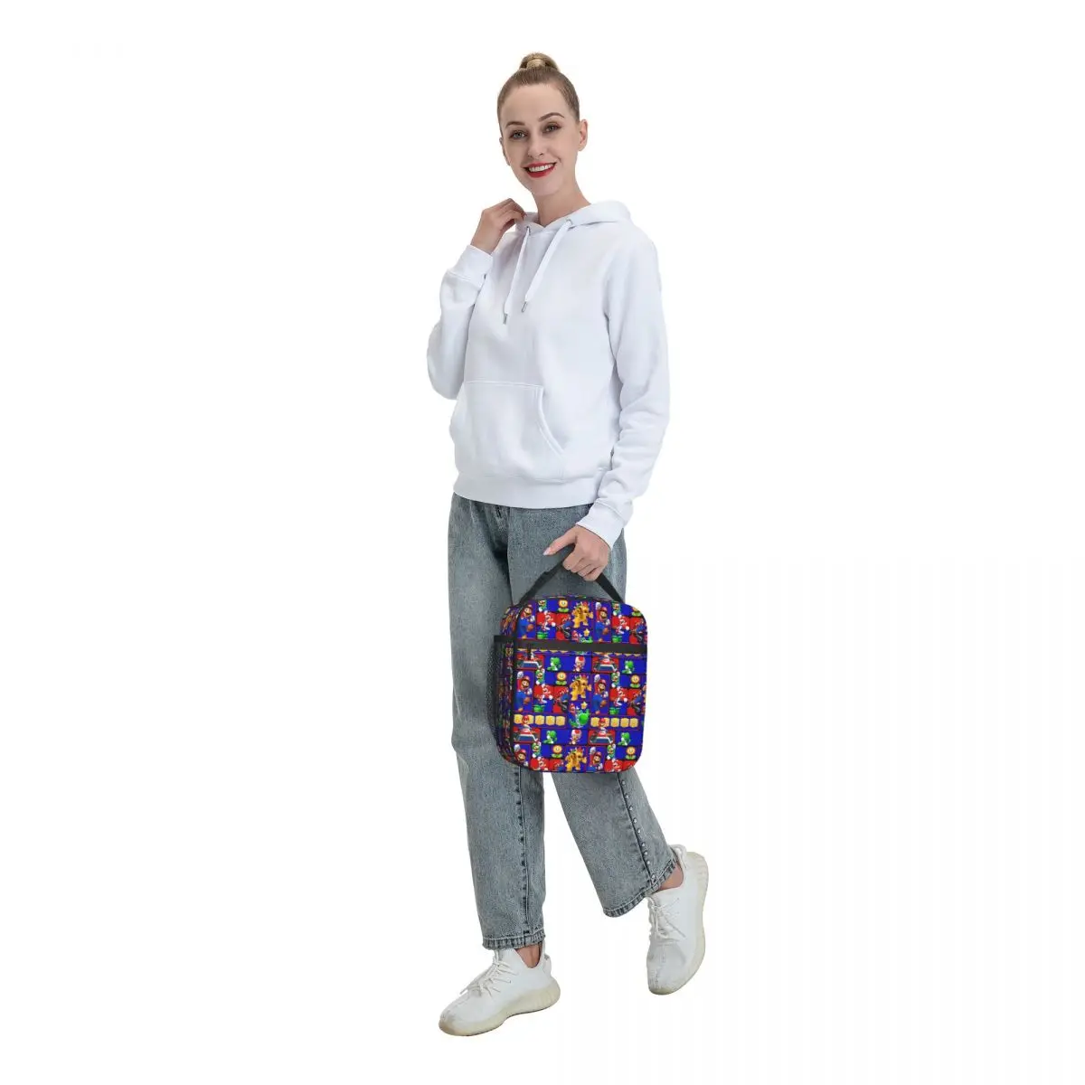 Custom M-Marioes Video Game Brothers And Friends Lunch Bag Women Cooler Thermal Insulated Lunch Box for Adult Office view 6