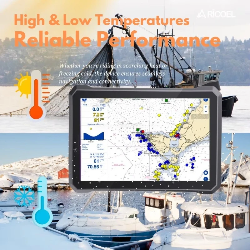 High Quality 10.1-Inch Marine Tablet 1000 Nits Sunlight Readable Display IP68 Waterproof High Precision Navigation 12 Months
