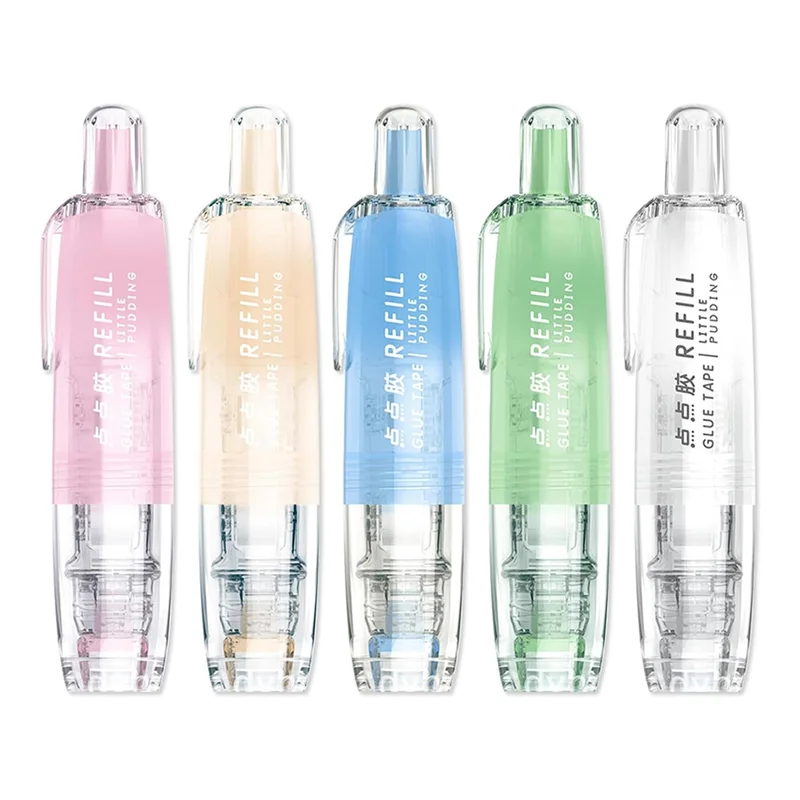 5 عبوات من 5 قطع من عداء الشريط المزدوج الجوانب القابل للسحب، أسطوانة شريط لاصق قابلة لإعادة الملء 0.23 بوصة × 16.40 قدم، أسطوانة شريط لاصق Ea