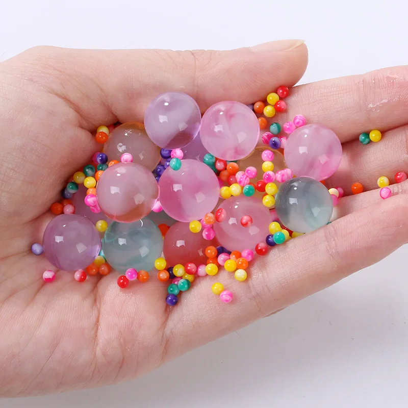 1000Pcs Double Color Pearl Shaped Crystal Soil Water Beads Mud Grow Ball Growing Water Balls Size 2.5-3mm to 12-13mm water beads