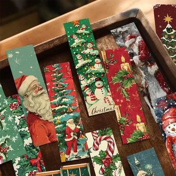 30 Stück Lesezeichen Leseseiten Bücher Markierung Studenten Kreative Geschenke Cartoon Santa Dekorationen DIY Lesezeichen Zubehör