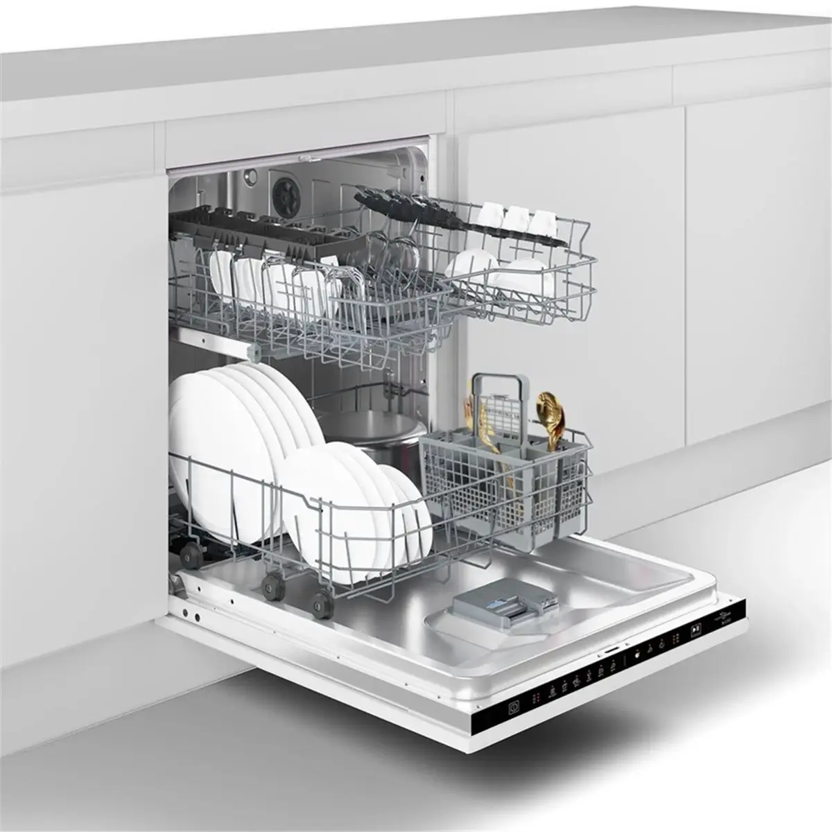 Multifunctional Dishwasher Basket Universal Foldable Cutlery Holder Dishwasher Basket Accessory Knife and Fork Storage