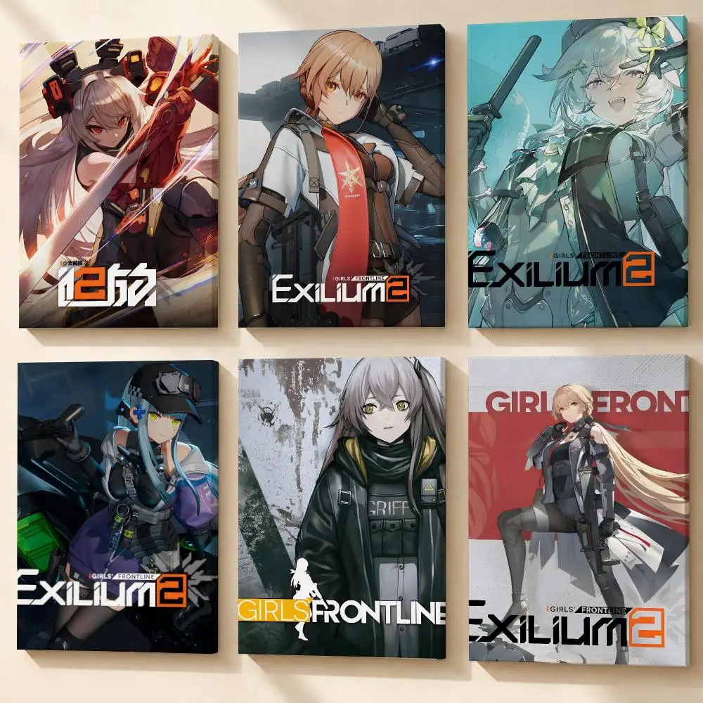 Game Girls' Frontline 2 Exilium Poster Framed Canvas Wall Art Gallery Wrapped Ready To Hang Living Room Bedroom Home Decor
