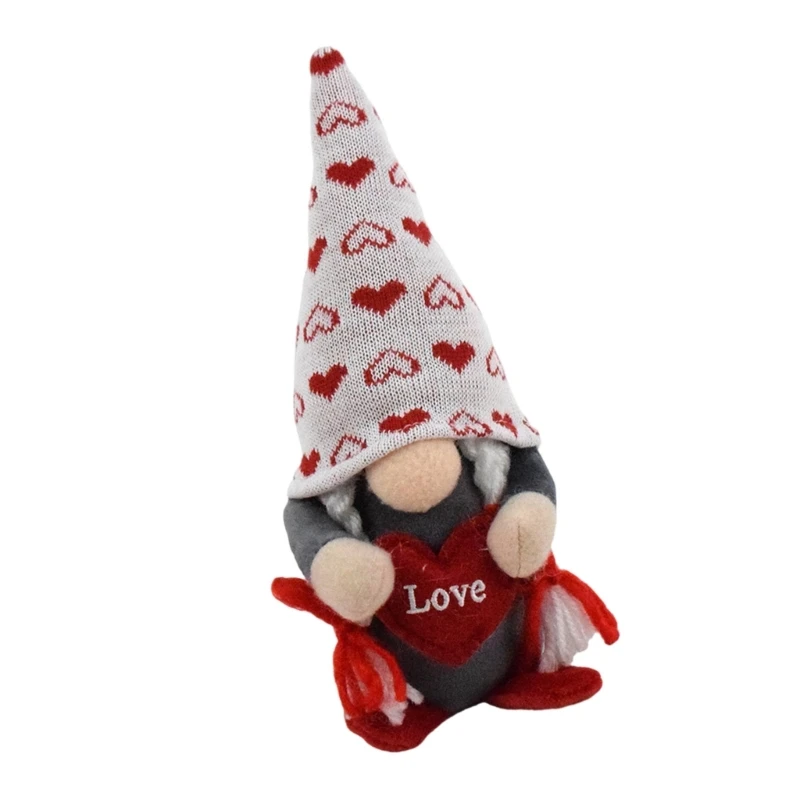 Swedish Gnomes Plush Dolls with Heart Love Scandinavian Toy Valentines Day Wedding Parties Decors Home Tabletop Ornament