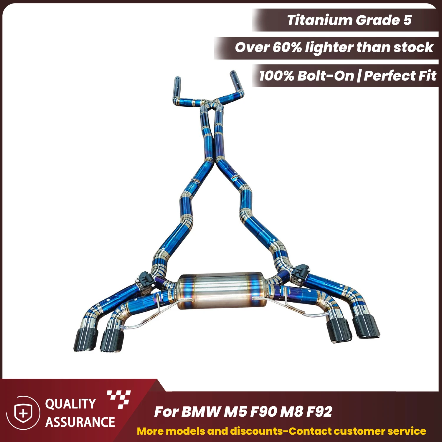 

Titanium Catback Exhaust ECCF for BMW M5 F90 M8 F92 Race Sound Plug & Play No Tuning Warranty Safe
