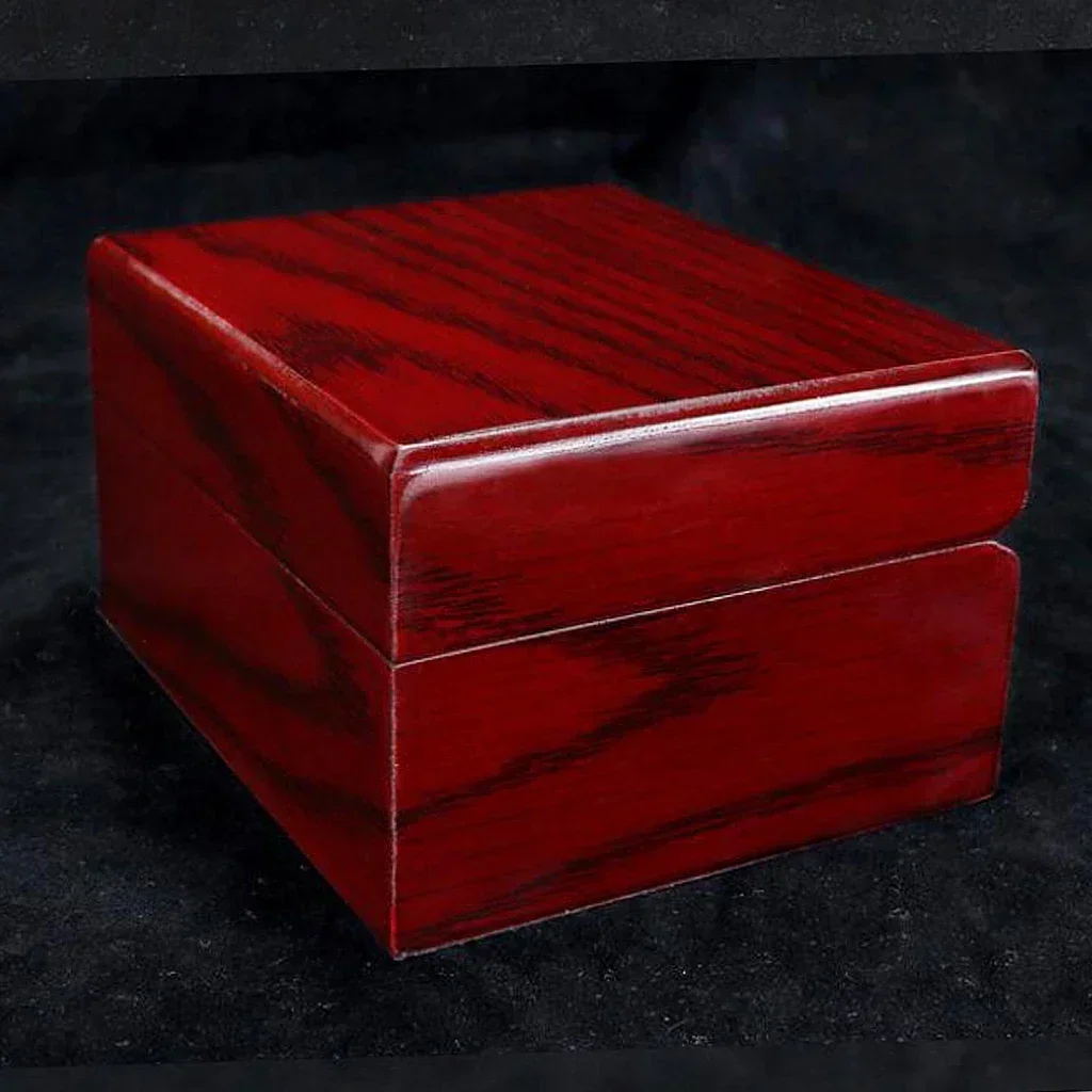 Caja de exhibición de reloj individual de madera roja vino, caja de reloj de madera, caja organizadora de almacenamiento de pulseras para el Día de San Valentín, cumpleaños y Navidad