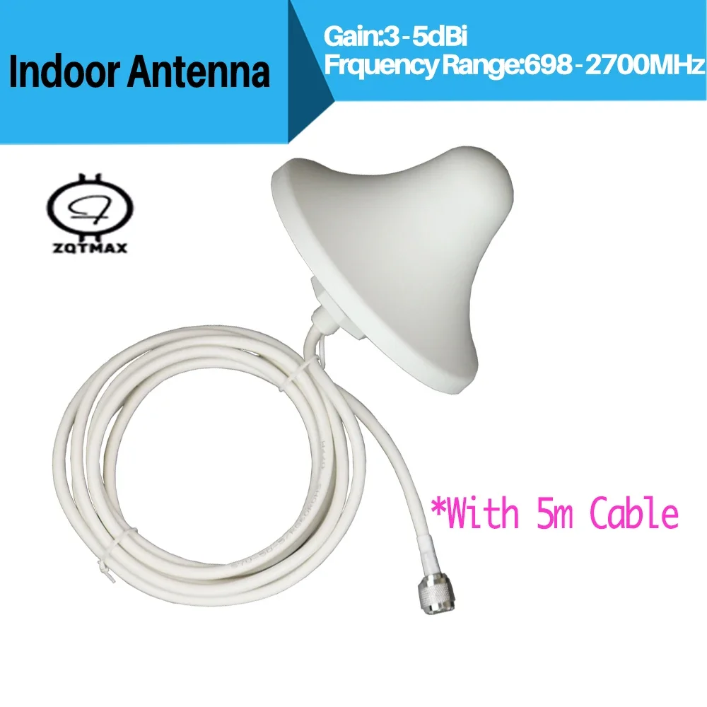 ZQTMAX 698 - 2700mhz 2G 3G 4G Mobile Phone Antenna with 3/5m cable Indoor Ceiling Internal Antenna For Cellular Signal Amplifier