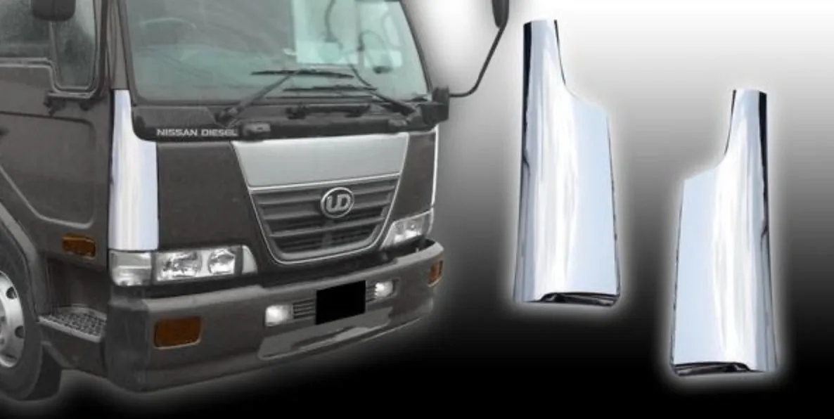 1 PAIR 2PCS FOR NISSAN DIESEL UD CONDOR TRUCK CHROME CORNER PANEL