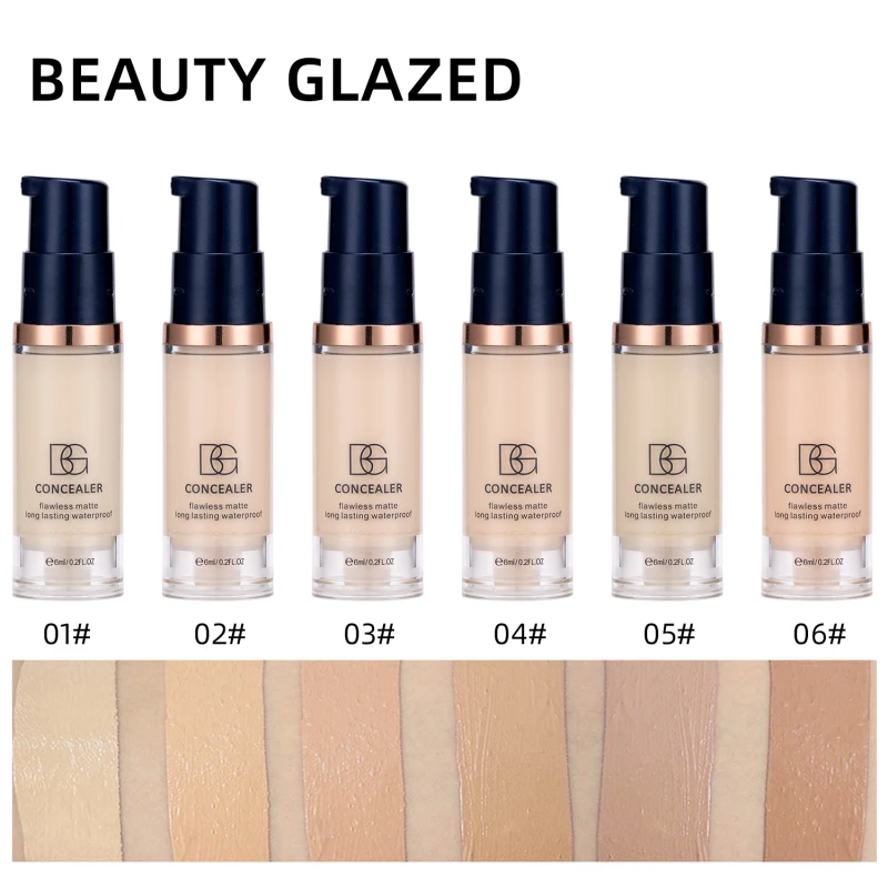 5 Colors Liquid Foundation High Coverage Dark Circles Acne Concealer Matte Waterproof Lasting Oil-Control Face Base Cosmetics