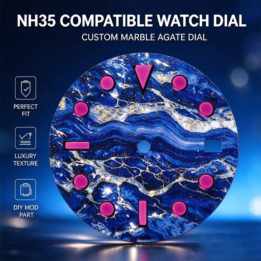 custom NH35 dial 28.5mm Watch Dial For NH35 Movement Texture Dial DIY watch Mod NH35 Watch Replacement Accessory