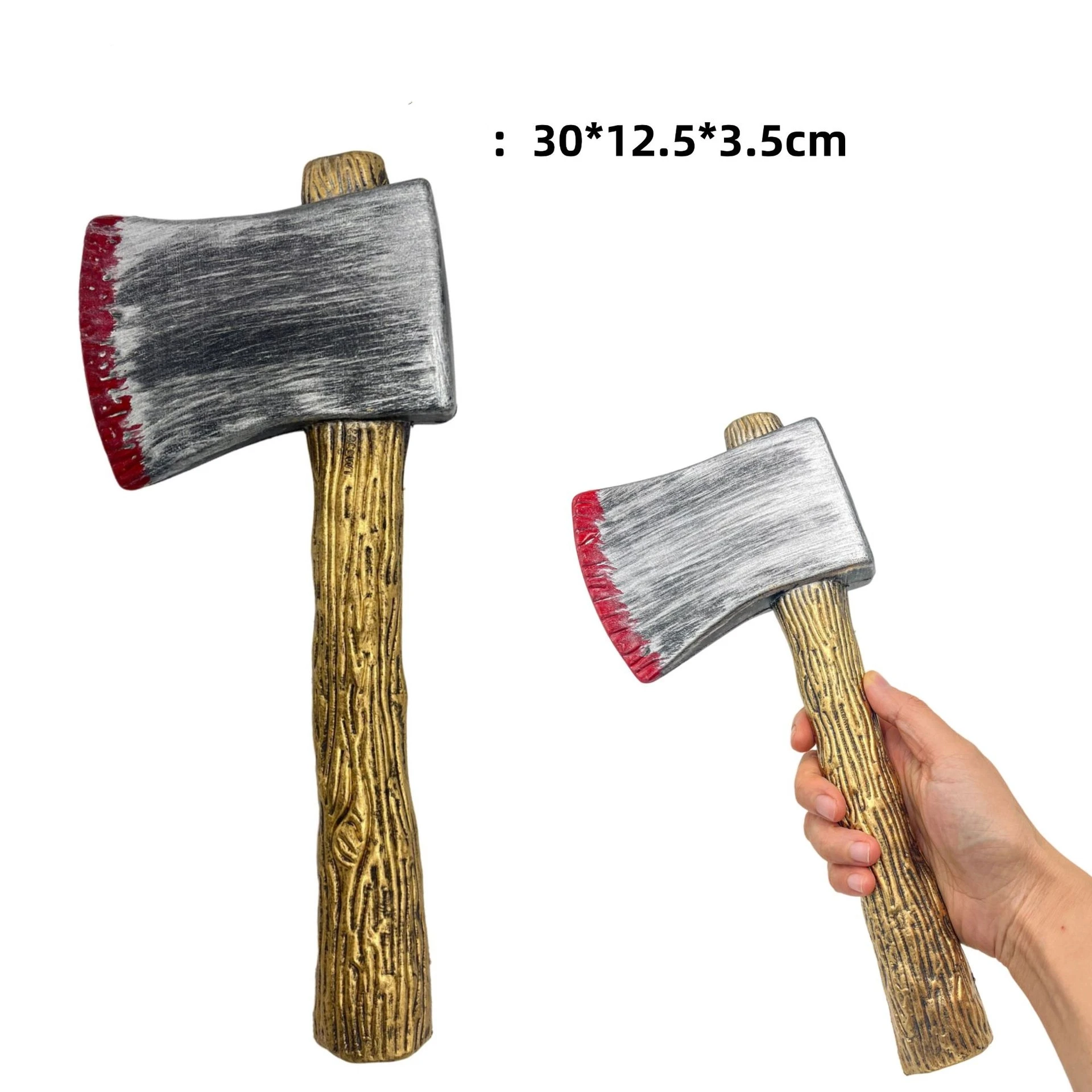 تأثيري النار الفأس المرحلة الدعامة سلاح دور اللعب كوس الفأس بولي سلاح نموذج الاطفال لعبة ألغاز التعليم هالوين منتجات الحفلات 30 سنتيمتر