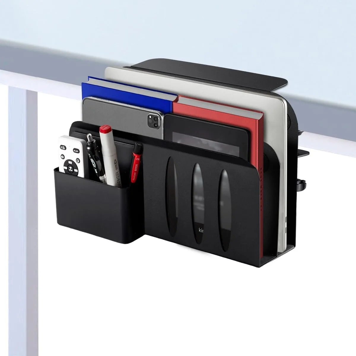 

EHUIDE Computer Peripherals Laptop Holder Double-Layer, No Drill UPGRATED Double-Layer Desk Hanging Laptop Organizger