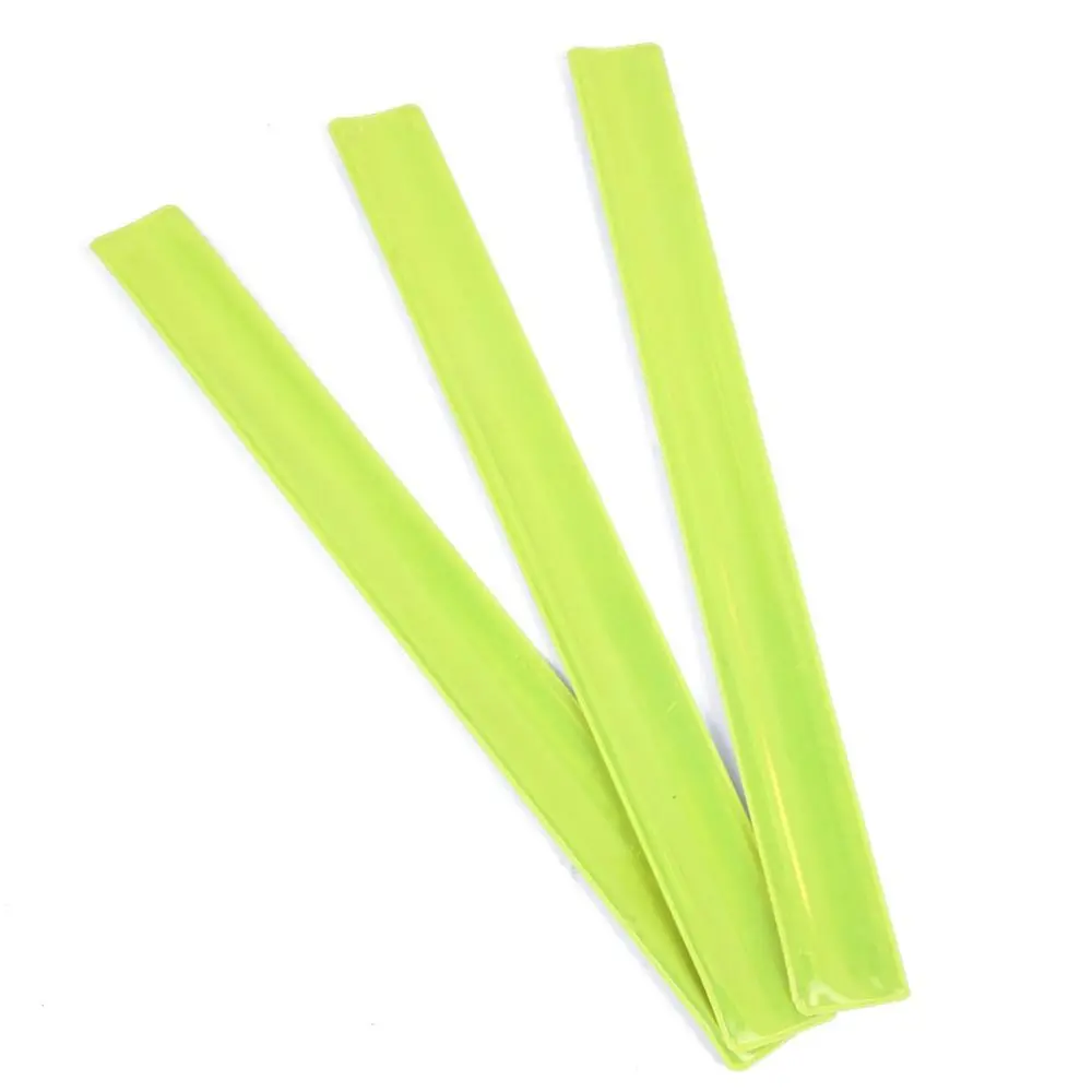 

20Pcs Warning Reflective Safety Wrist Strap Green Visibility Reflective Slap Bracelet Creative 22/30cm Reflective Snap Ring