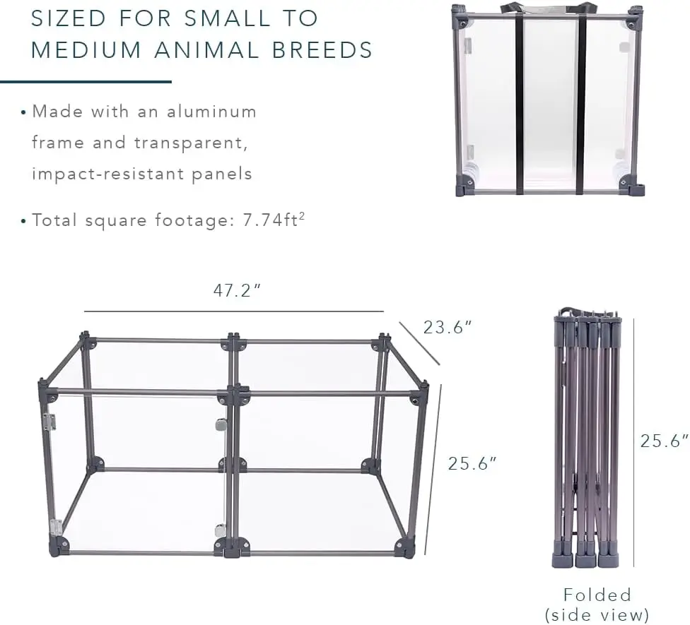 Durable Indoor Outdoor Portable Crate Kennel Safe Accessories for Puppy, Cat, Bunny, Pet