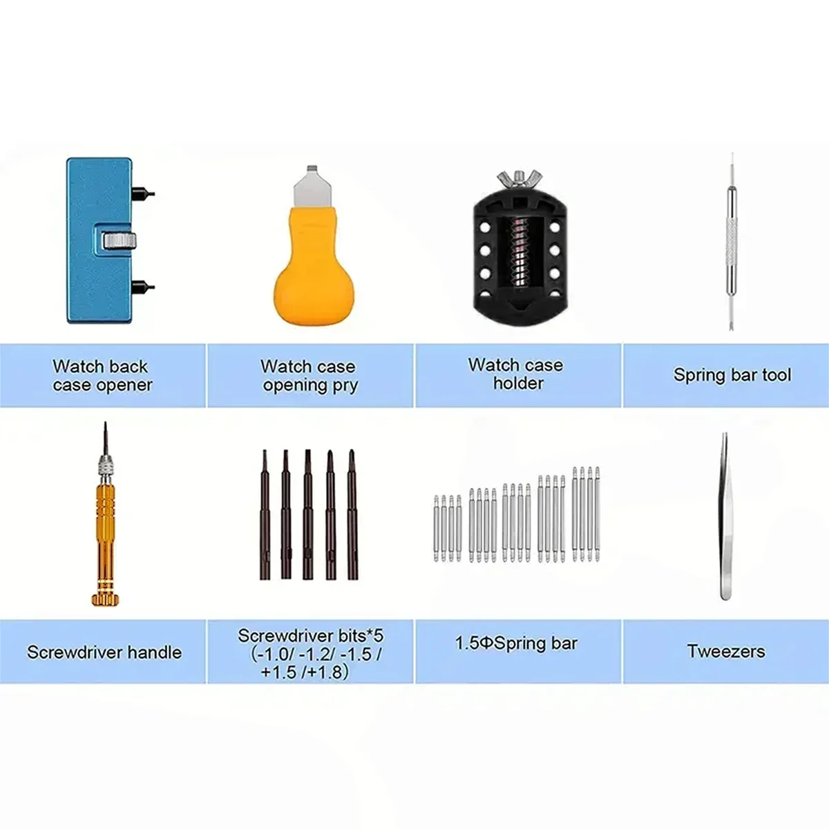طقم استبدال بطارية الساعة مكون من 31 قطعة، مفك براغي، أداة استبدال حزام الساعة، فتاحة الغلاف، اختيار مثالي للهدايا