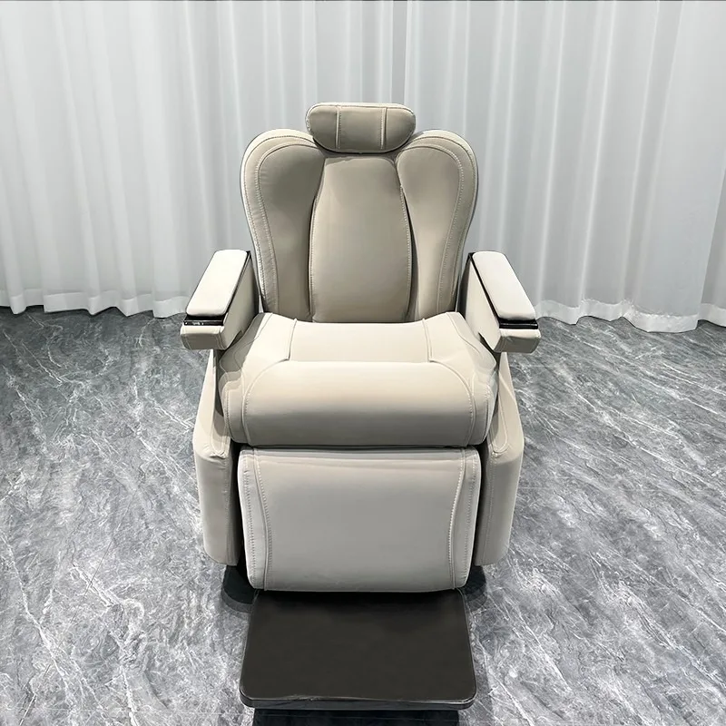 Leather Hair Salon Barber Chair With Electric Reclining Feature Durable Design For Commercial Use In VIP Rooms Beauty Salons