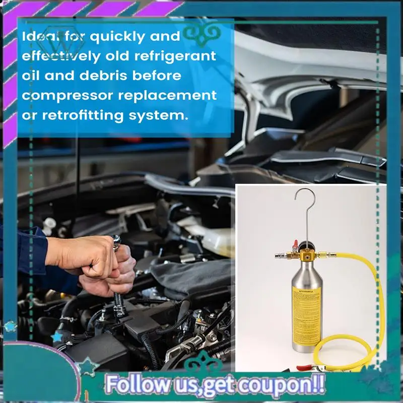 AA92-Air Conditioning Flushing Kit, Car Air Conditioning Pipe Cleaning Tool Set, R134A Air Conditioning System Flushing