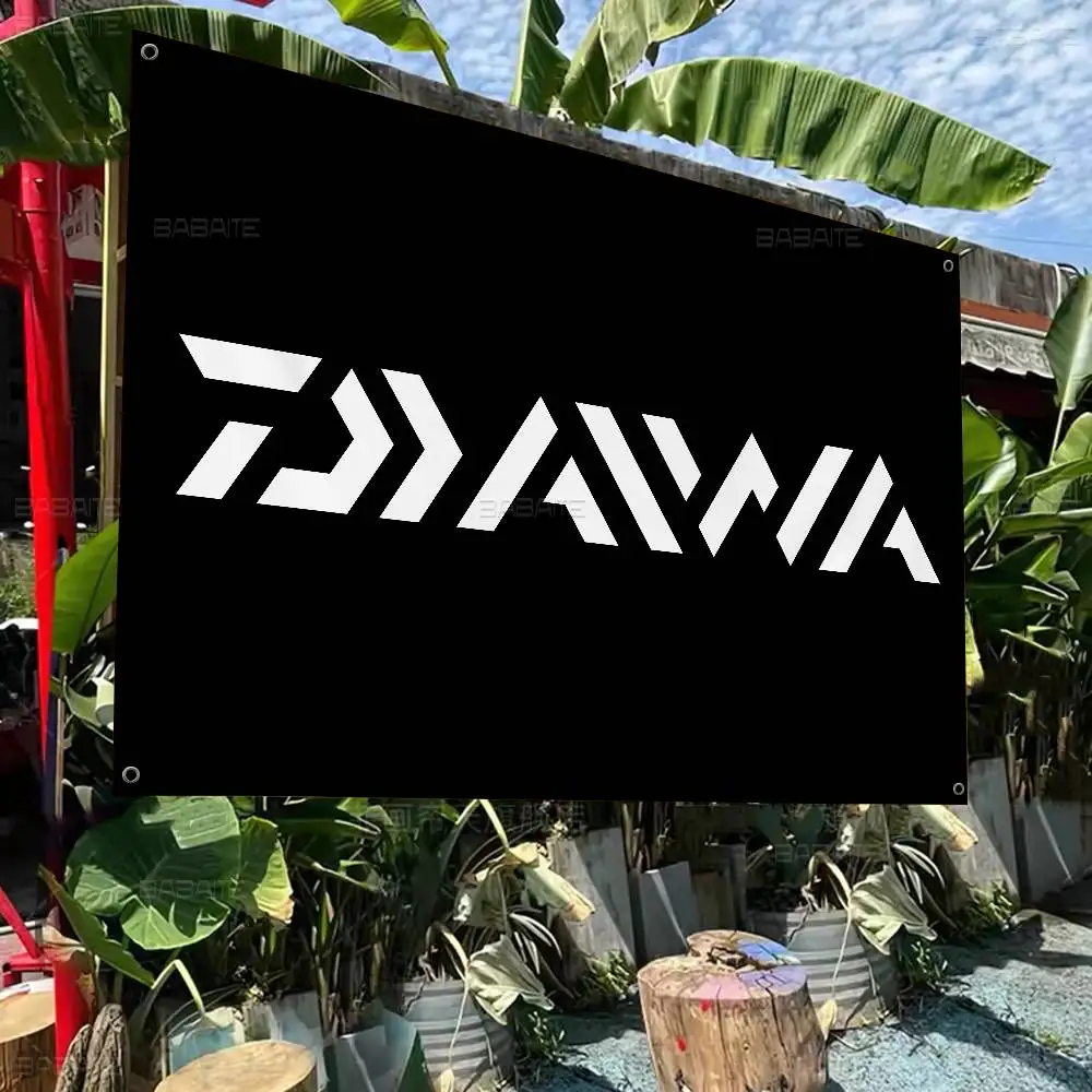 Fishing Tackle Brand D-Daiwa Cartoon Flag Art Science Fiction Room Home Decor Wall Hanging Home Decor Banner