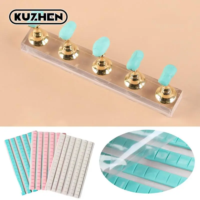 30/42/84/96PCS Nail Adhesive Glue Clay Reusable Tacky Gel for Nail Art Practice Stand Display Holder False Tips Manicure Tools