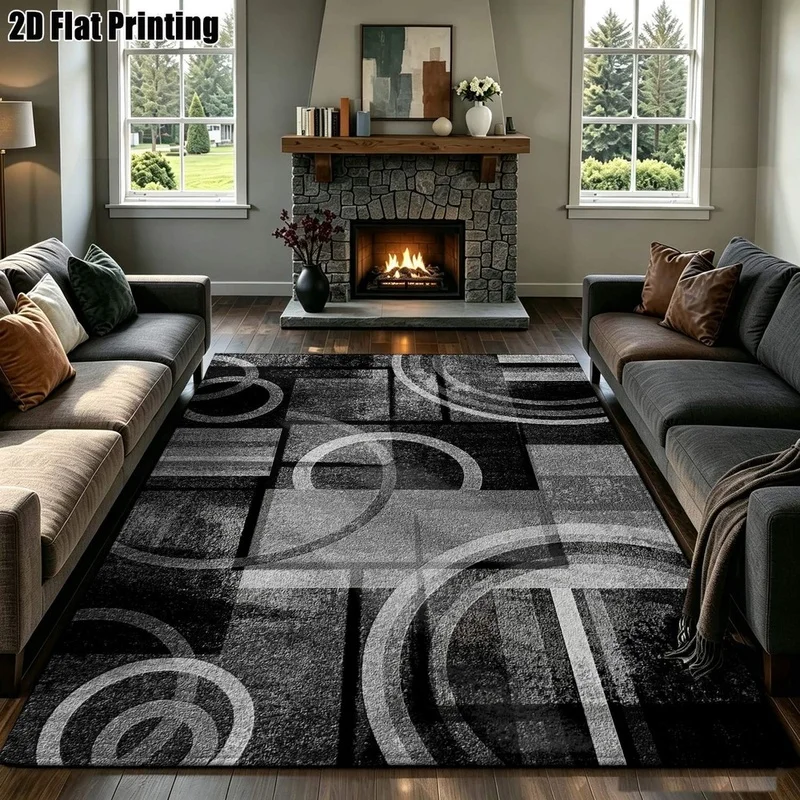 1Pc Modern Minimalist Geometric Abstract Carpet, Machine Washable, Personalized Decoration, Essential for Luxury Home, Suitable for Living Room, Bedroom, Entryway, Office, Corridor and Other Areas
