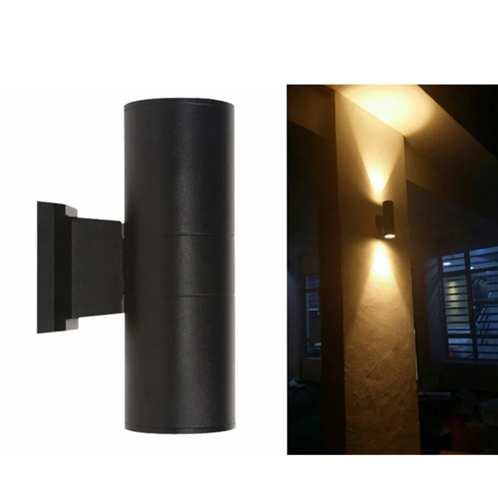 Outdoor Wall Light Waterproof Cob LED Dual Head Up Down Modern Sconce Die-Cast Aluminum Energy Efficient Easy Install Warm White