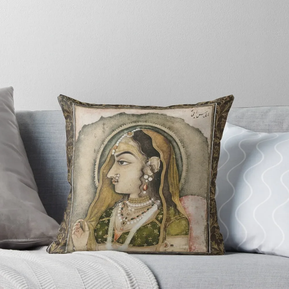 

mughal queen miniature portrait Throw Pillow bed pillows Throw Pillow christmas cushions covers Decorative pillowcase pillow