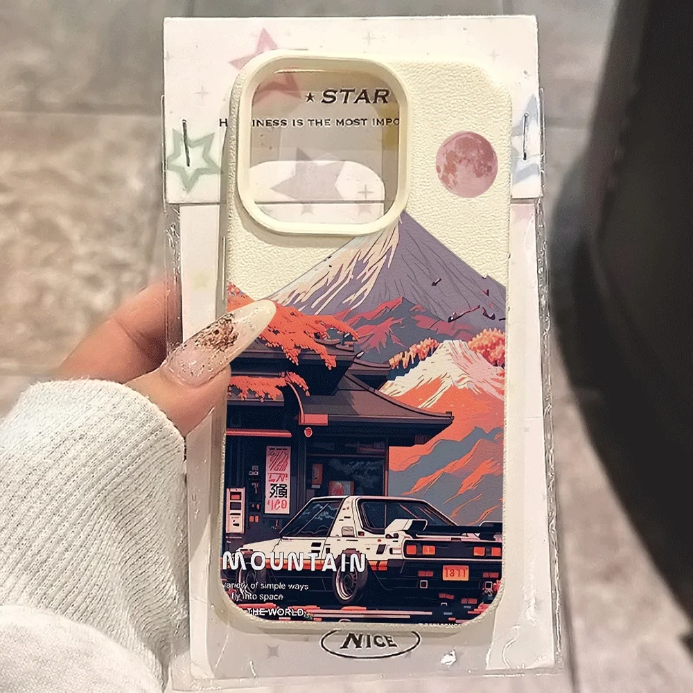 Mount Fuji Sportwagen Handyhülle für iPhone 17 16 15 14 13 12 Pro Max 16 15 14 Plus 17 16 15 14 Pro 17Air Silikon Matte Hülle – Detail 1