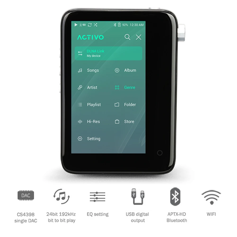 MP3-плеер ACTIVO CT10 с Bluetooth, WiFi, цифровым аудиоплеером высокого разрешения, портативные музыкальные плееры Hi-Fi с USB DAC, MQA DAP